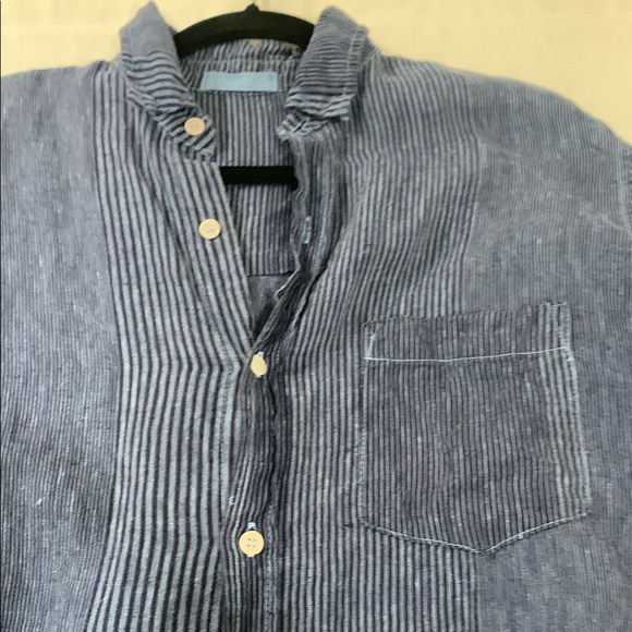 CP Shades blue stripe button front shirt with pocket - Picture 5 of 6